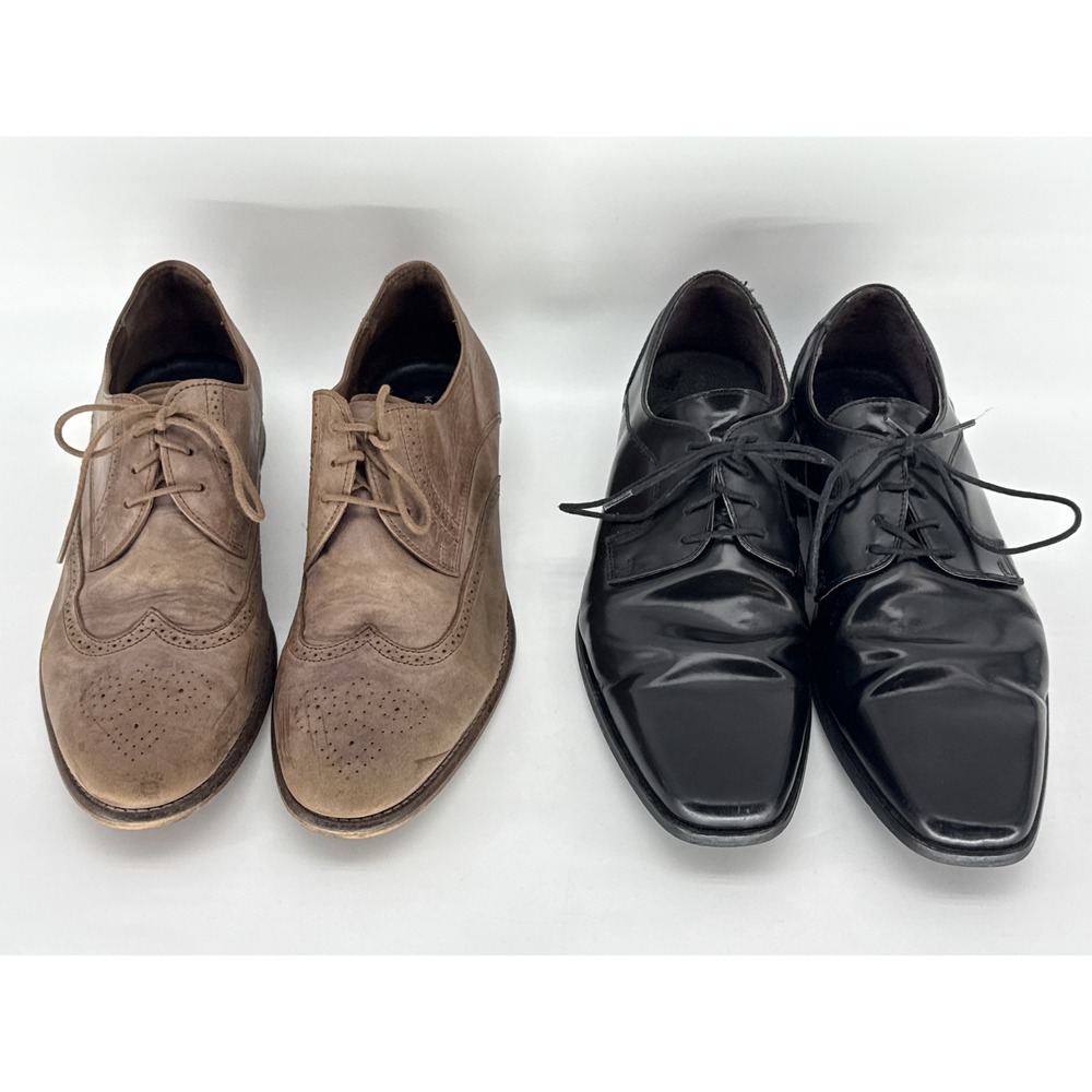 Kurt Geiger Oxford Dress Shoes Mens 43‎ Black Brown Leather Suede Portugal